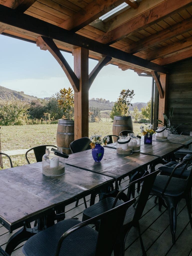 Luxury timber frame event barn interior in New Zealand