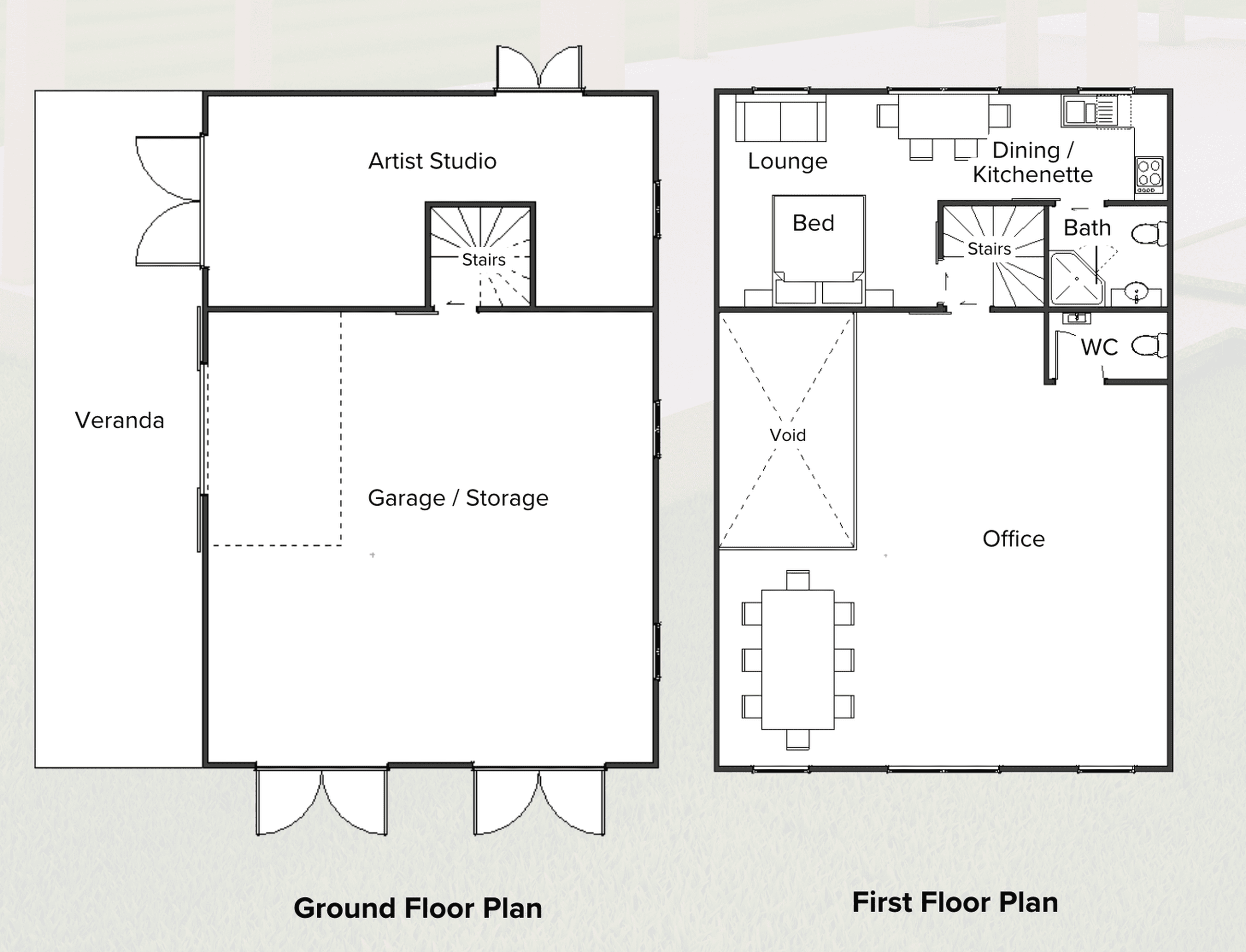 Compact timber barn house and workshop floor plan ideal for multiuse living in NZ