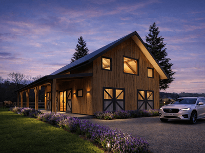 Boutique holiday studio design with timber beams 