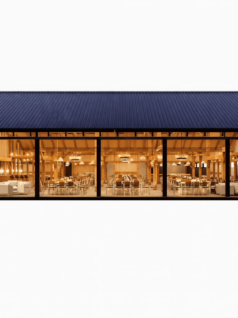 Expansive timber barn venue design for large gatherings in NZ