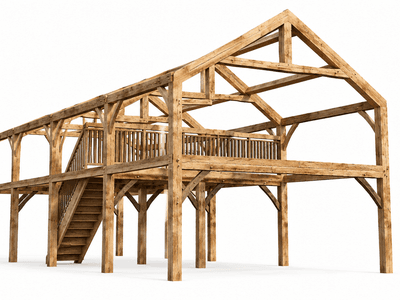265m² two-storey timber-frame barn home in New Zealand with spacious veranda and flexible family living spaces