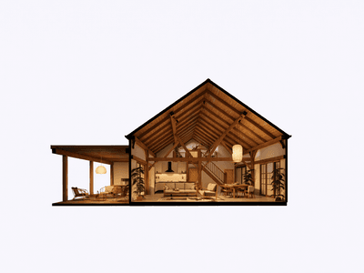 Timber frame family home inspired by traditional English barn architecture