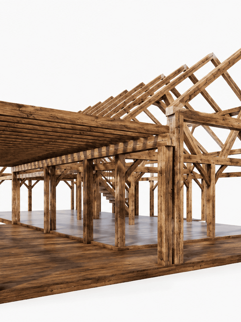 201m² barn timber frame home with four bedrooms, home office, and spacious veranda in New Zealand