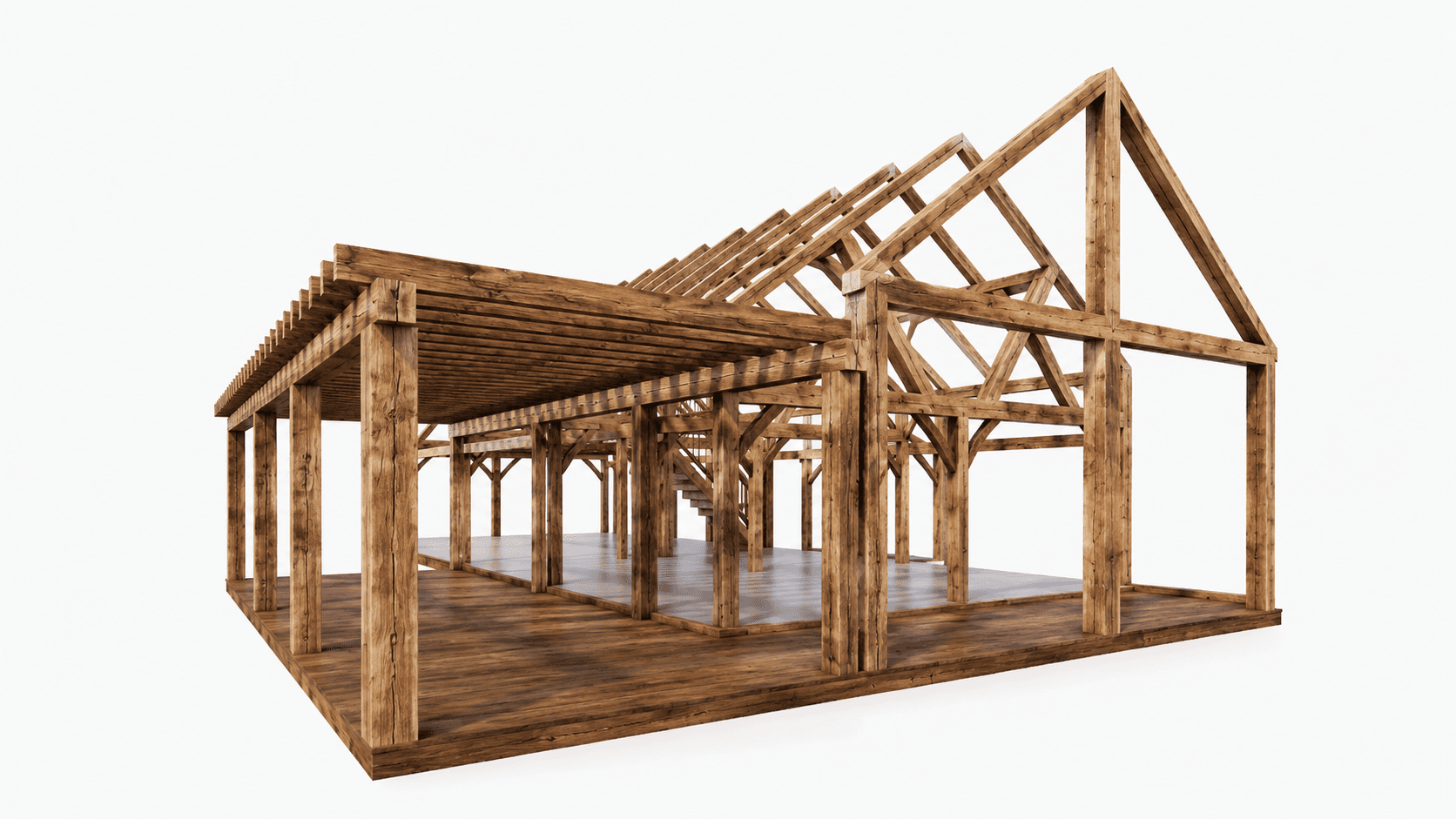 201m² barn timber frame home with four bedrooms, home office, and spacious veranda in New Zealand