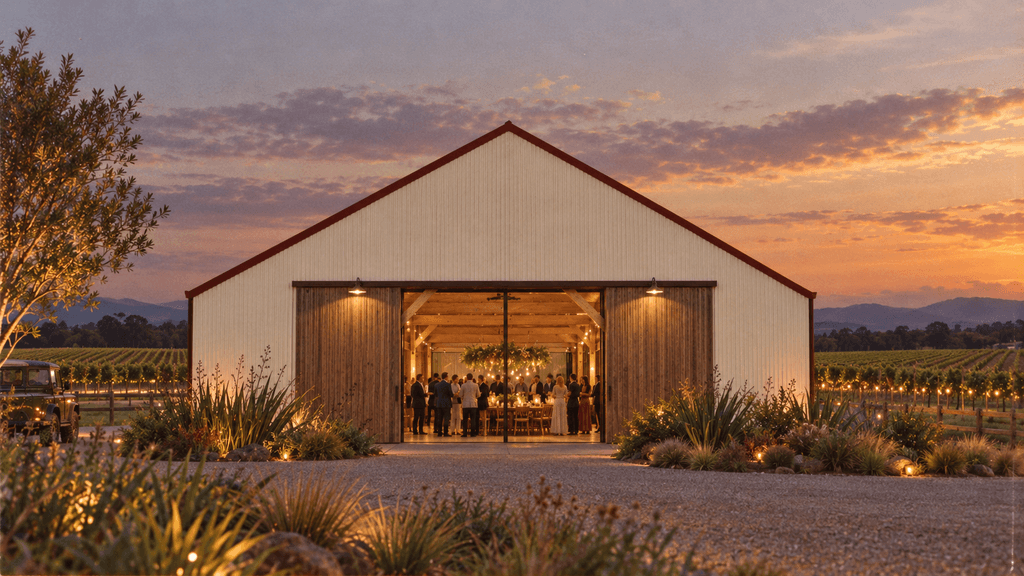 Sustainable and elegant timber frame event barn in rural New Zealand