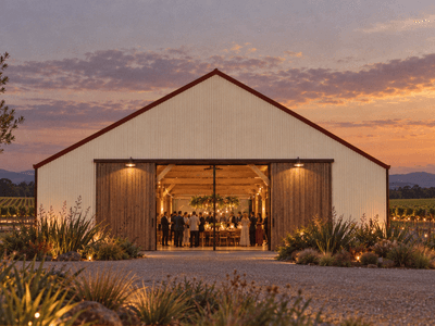 Sustainable and elegant timber frame event barn in rural New Zealand