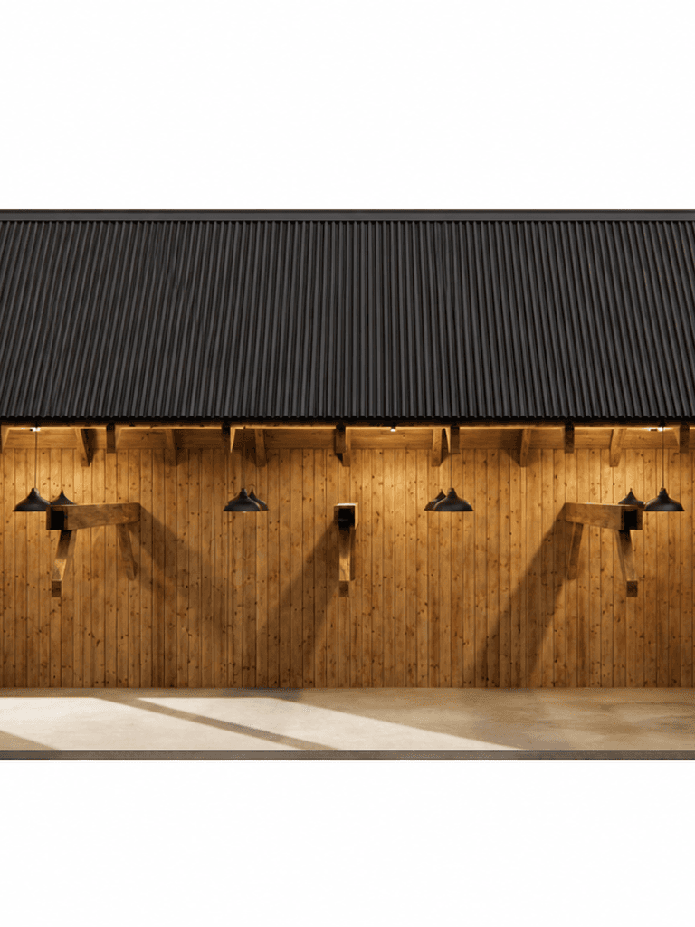 Open timber frame structure of 6.0m x 12.0m Montana Barn design