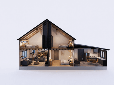 High-end townhouse with vaulted timber ceiling in NZ