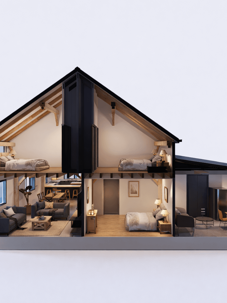 High-end townhouse with vaulted timber ceiling in NZ