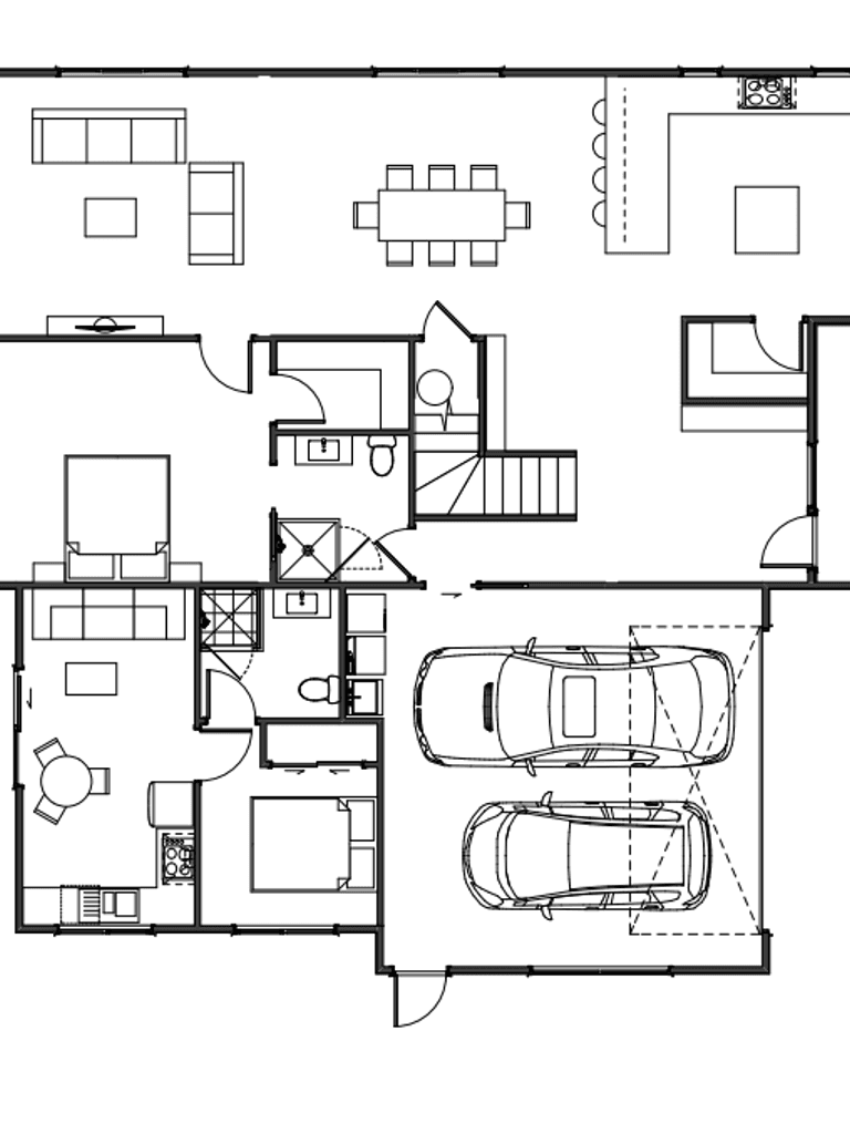 Spacious townhouse with timber frame structure in NZ floor plan