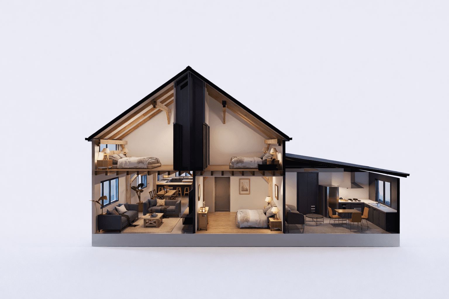 High-end townhouse with vaulted timber ceiling in NZ