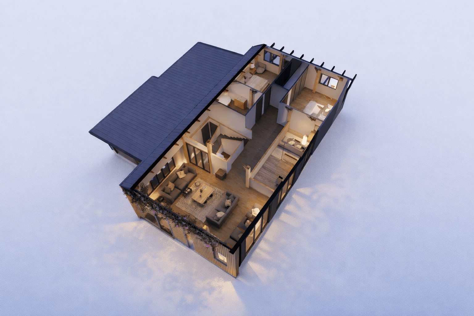 Architectural townhouse with timber interior in New Zealand