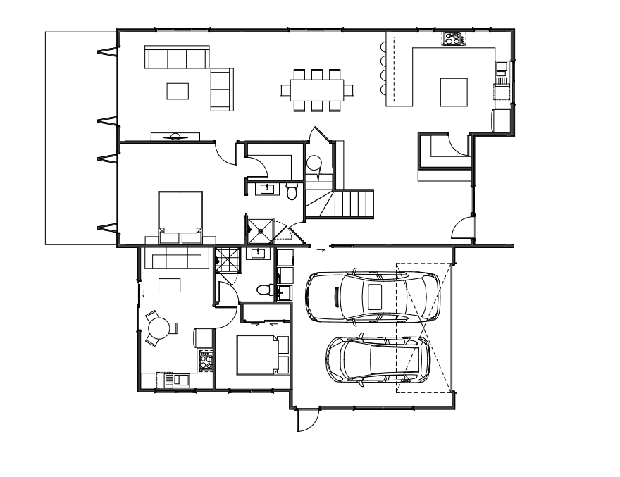 Spacious townhouse with timber frame structure in NZ floor plan