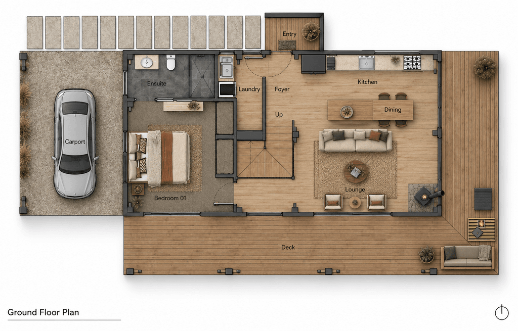 Floor plan for timber frame retreat 