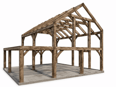 Douglas-fir timber barn home ideal for professionals working from home or downsizers