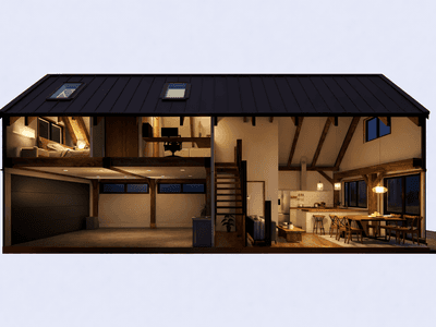 Reclaimed timber guest house with garage and bedroom suite
