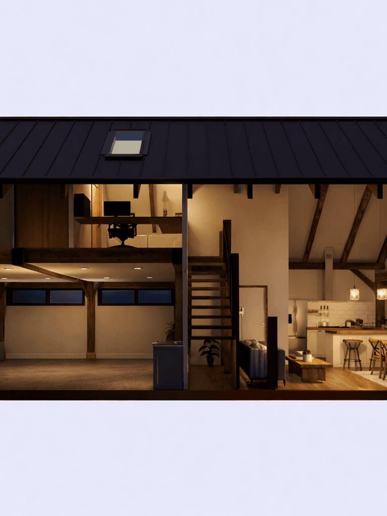 Reclaimed timber guest house with garage and bedroom suite