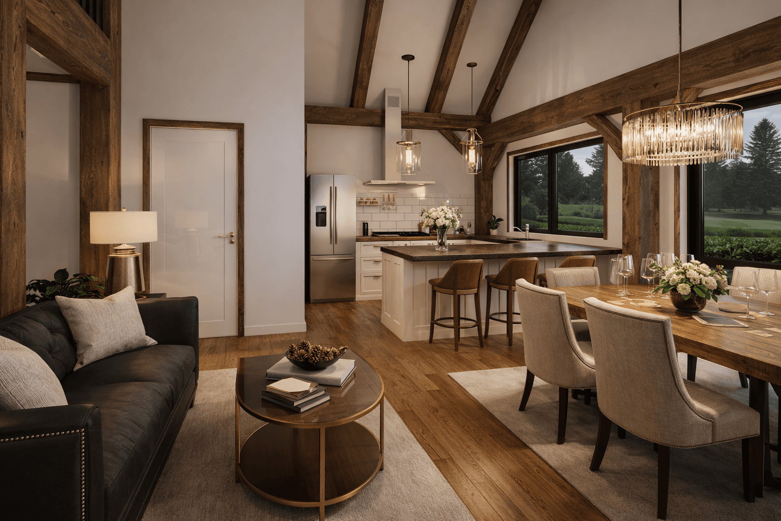 Timber frame guest house with garage and bedroom suite