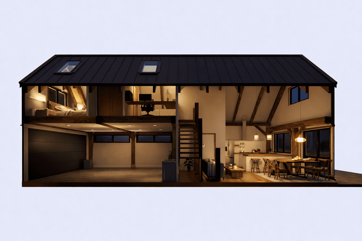 Reclaimed timber guest house with garage and bedroom suite