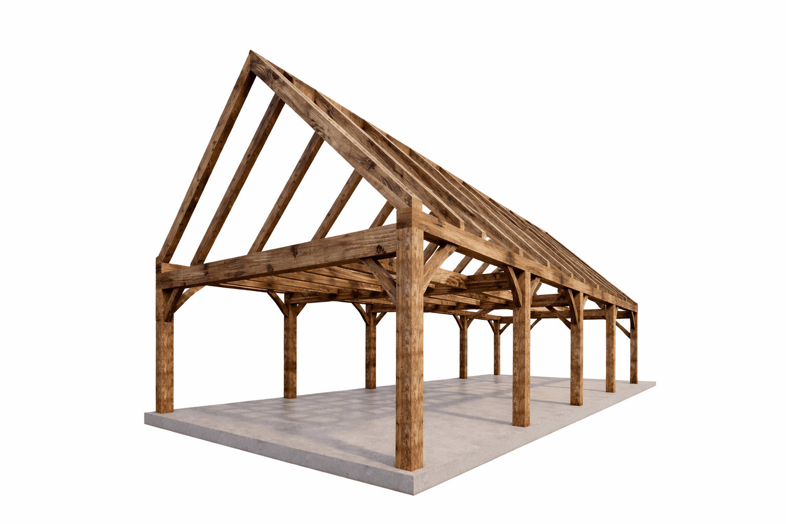 Timber frame guest house exterior modern barn style