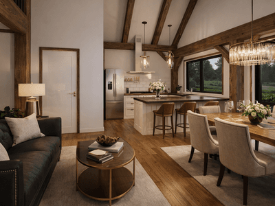 Timber frame guest house with garage and bedroom suite