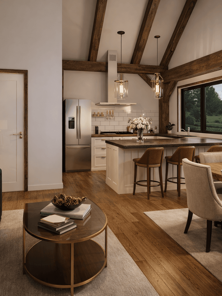Timber frame guest house with garage and bedroom suite