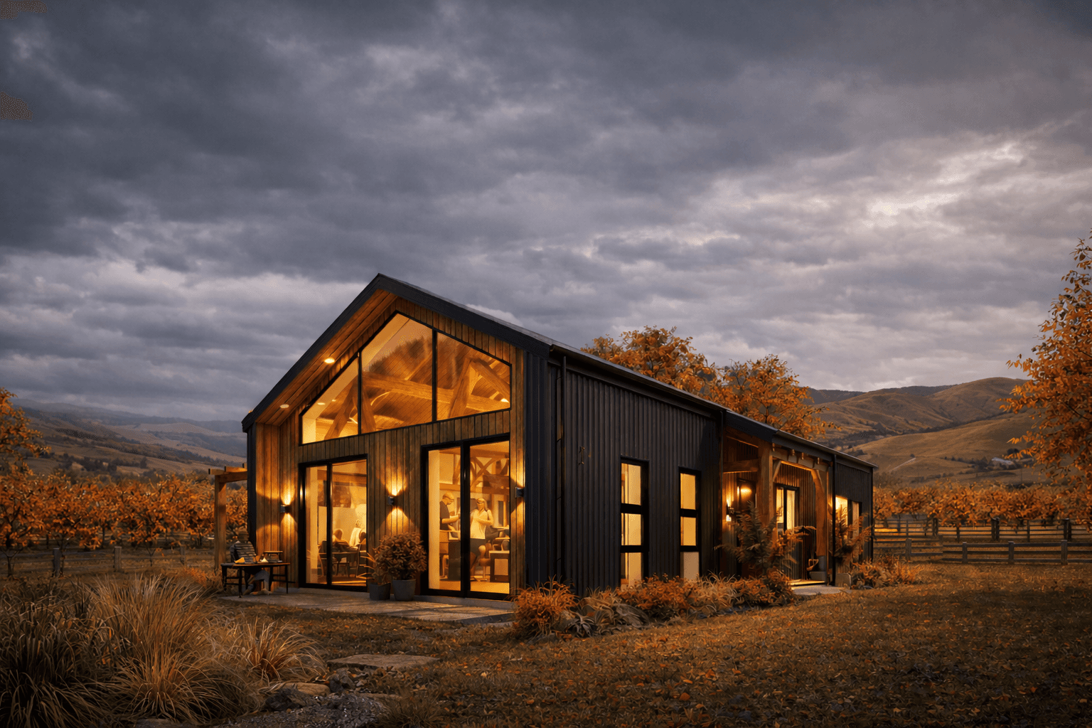 Luxury timber frame barn home with soaring vaulted ceilings, ideal for large families and modern barn living.