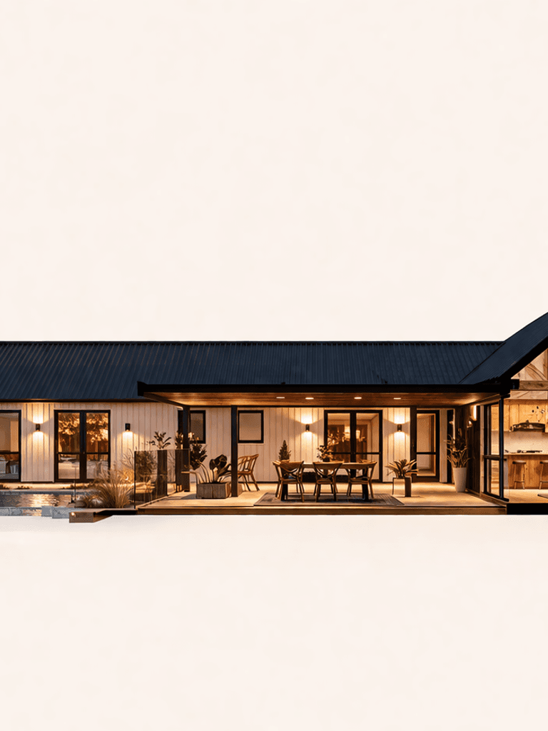 Energy efficient SIP barn home with scenic glazing