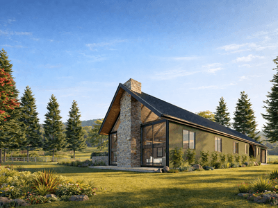 Spacious single storey barn home in modern rural style