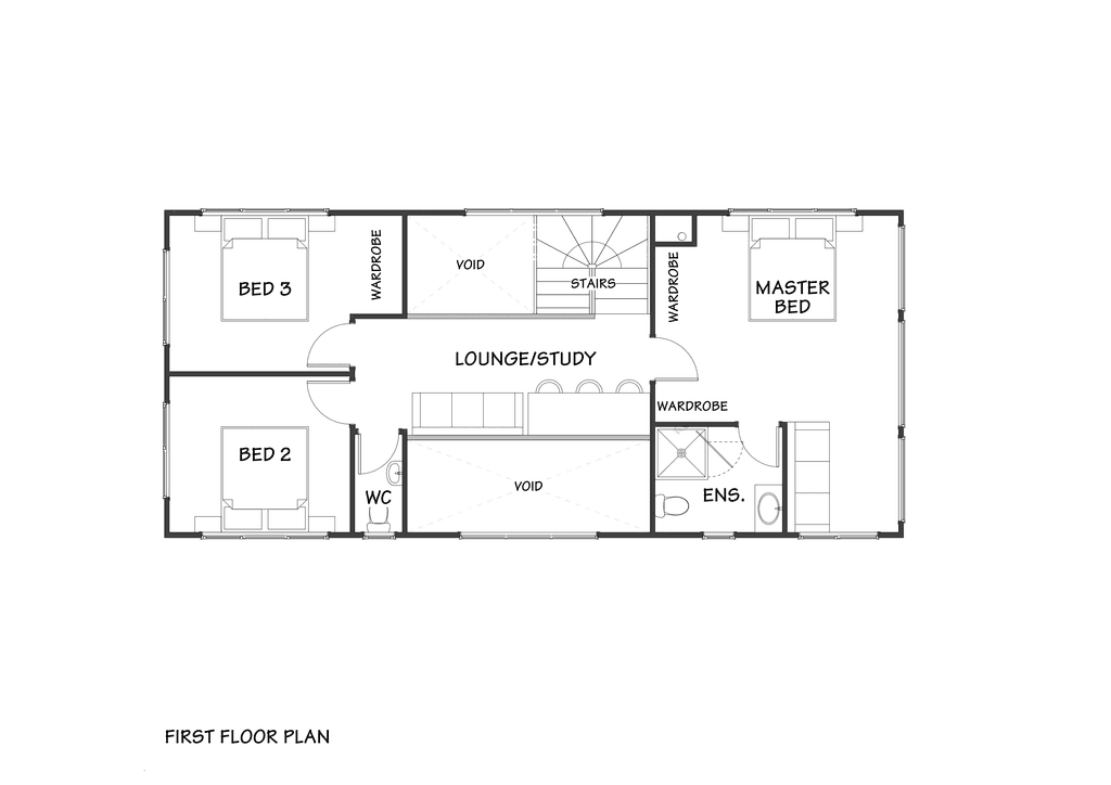 Floor plan for rural timber frame home built using handcrafted post and beam construction and sustainable NZ timber