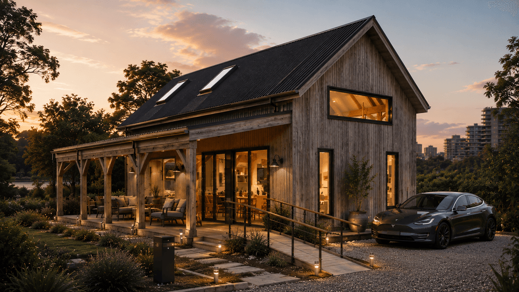 One bedroom barn home designed for Airbnb rental holiday home or urban professionals wanting a high spec barn home