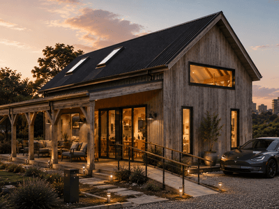 One bedroom barn home designed for Airbnb rental holiday home or urban professionals wanting a high spec barn home