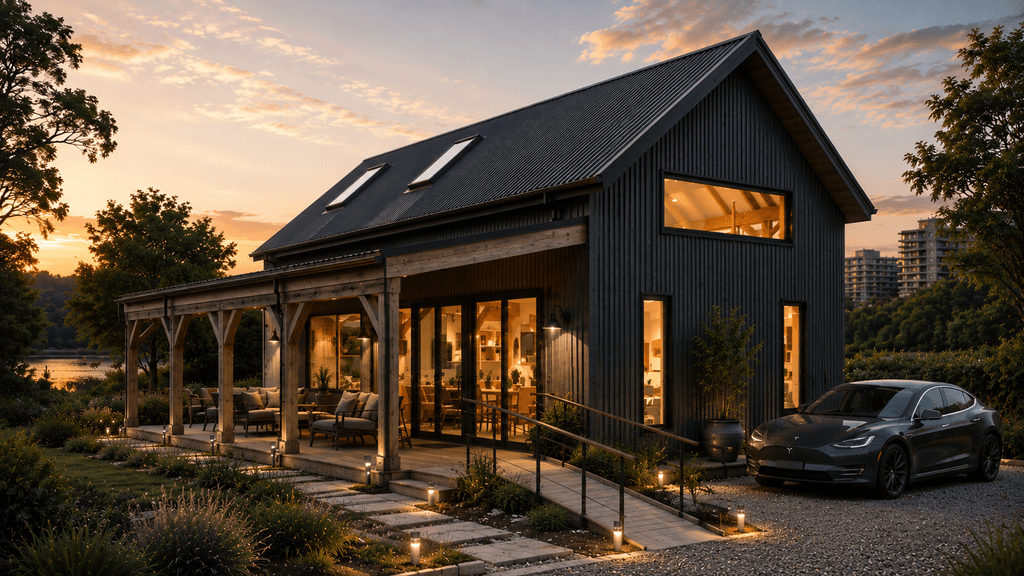 One bedroom barn home designed for Airbnb rental holiday home or urban professionals 