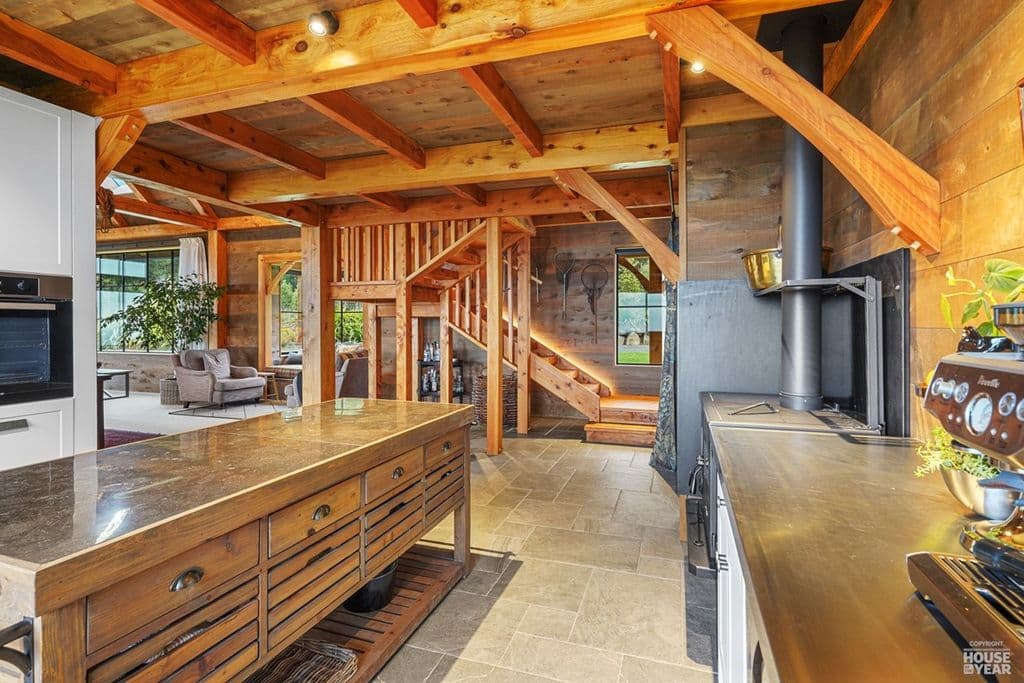 Modern kitchen timberframe home of the year