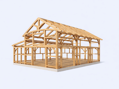 Reclaimed timber barn structure for events and hosting with open veranda seating