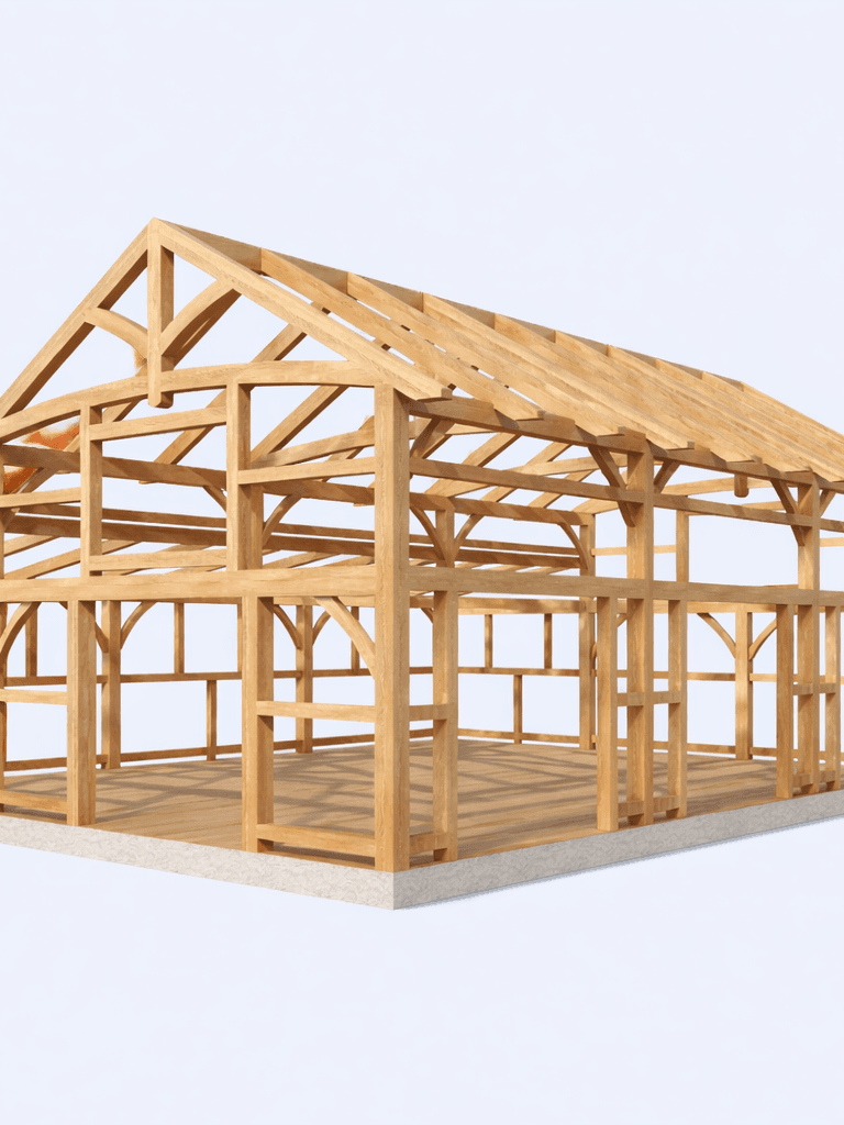Reclaimed timber barn structure for events and hosting with open veranda seating