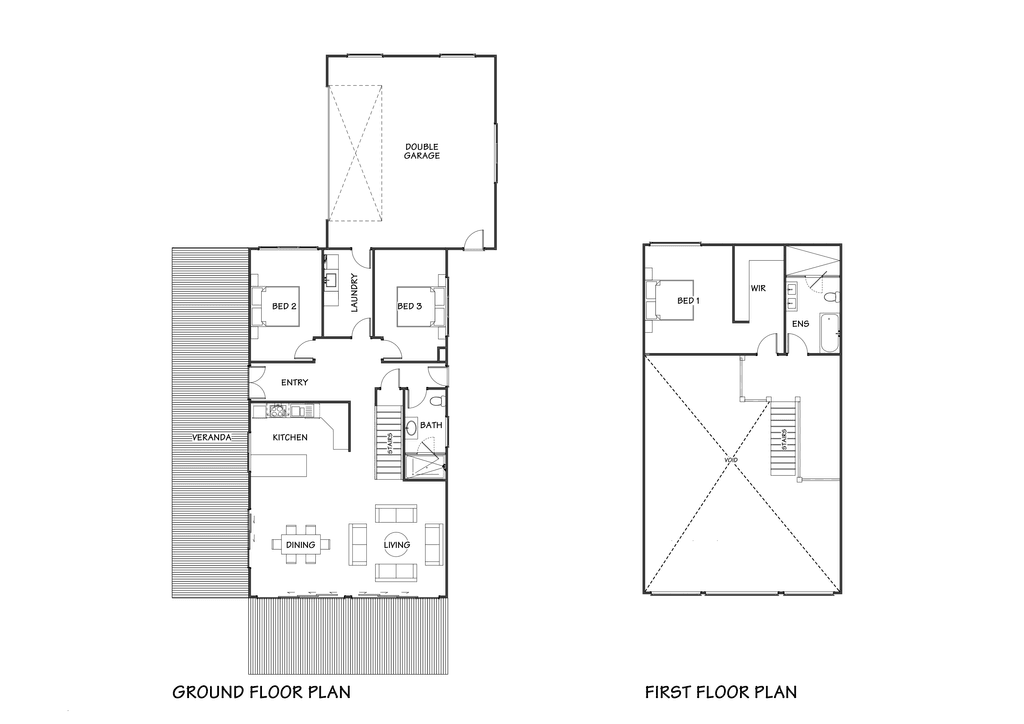 Modern barn-style home with exposed timber frame construction and flexible 224m² floor plan