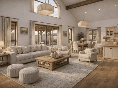 Energy-efficient timber barn house with airtight SIP construction for year-round comfort