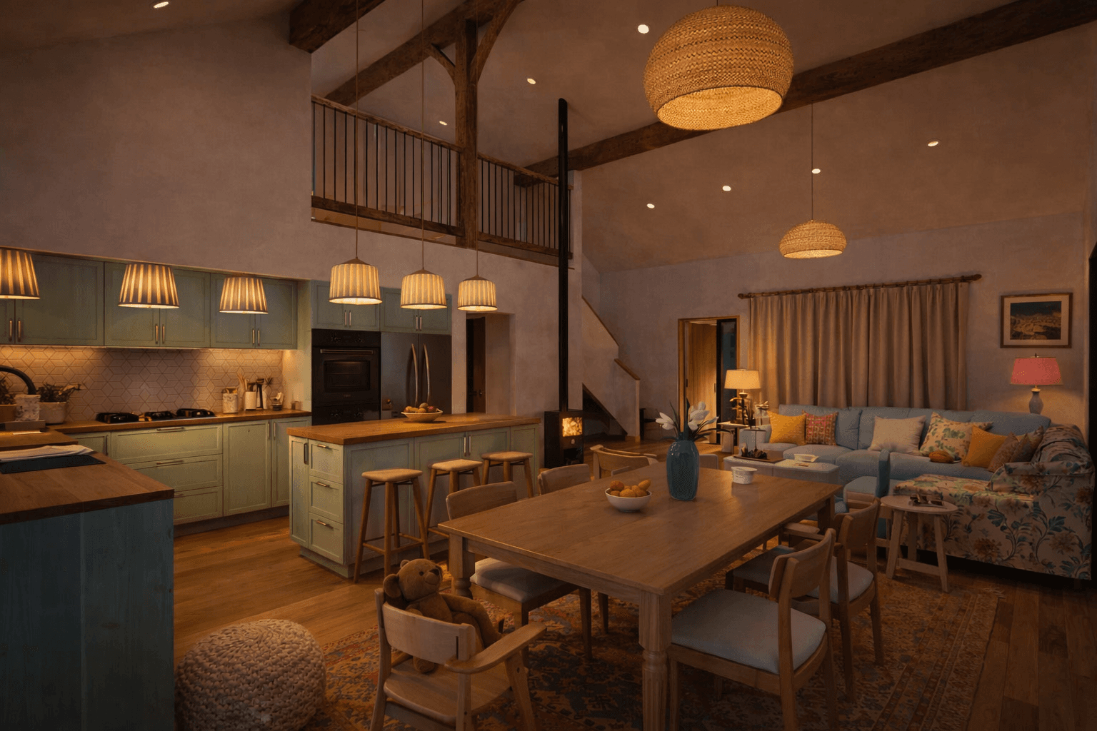 Spacious 4 bedroom SIPs timber frame barn home for family living