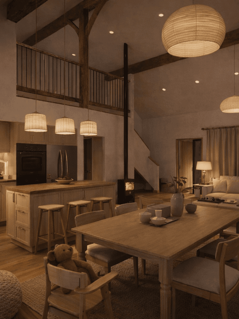 Timber frame barn home with spacious attic storage not included in floor area