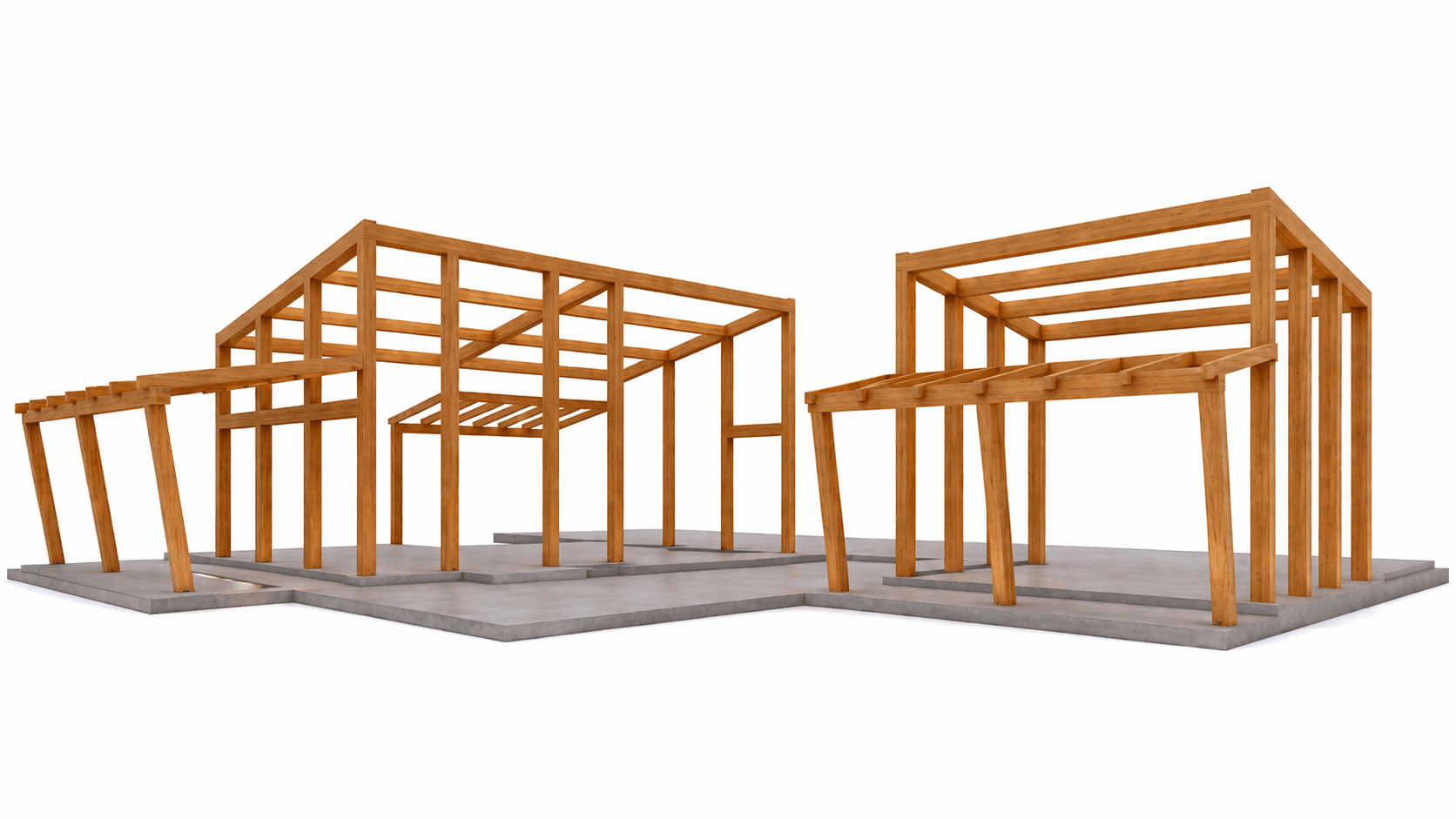 Spacious three bedroom timber frame house with office and contemporary monopitch roof design