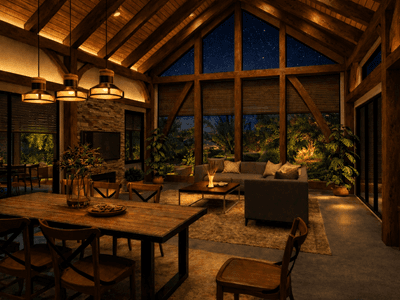 Elegant timber home with open family entertaining space in NZ prairie inspired interior