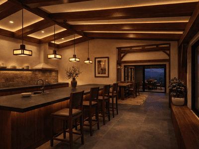 Elegant timber frame house with separate master suite and thoughtfully designed zones