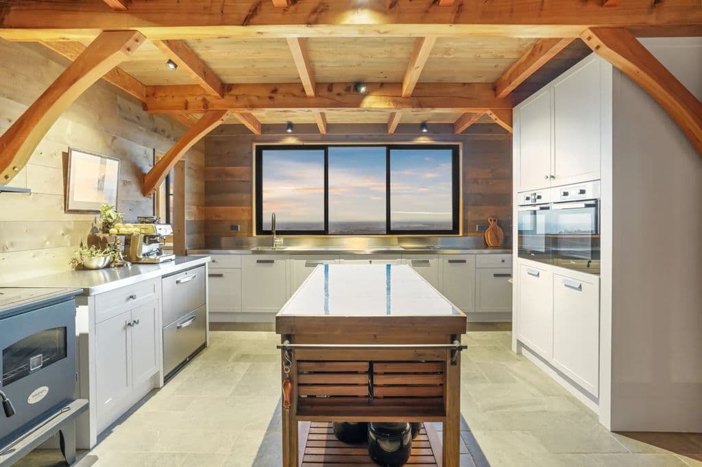 High end kitchen timberframe home NZ