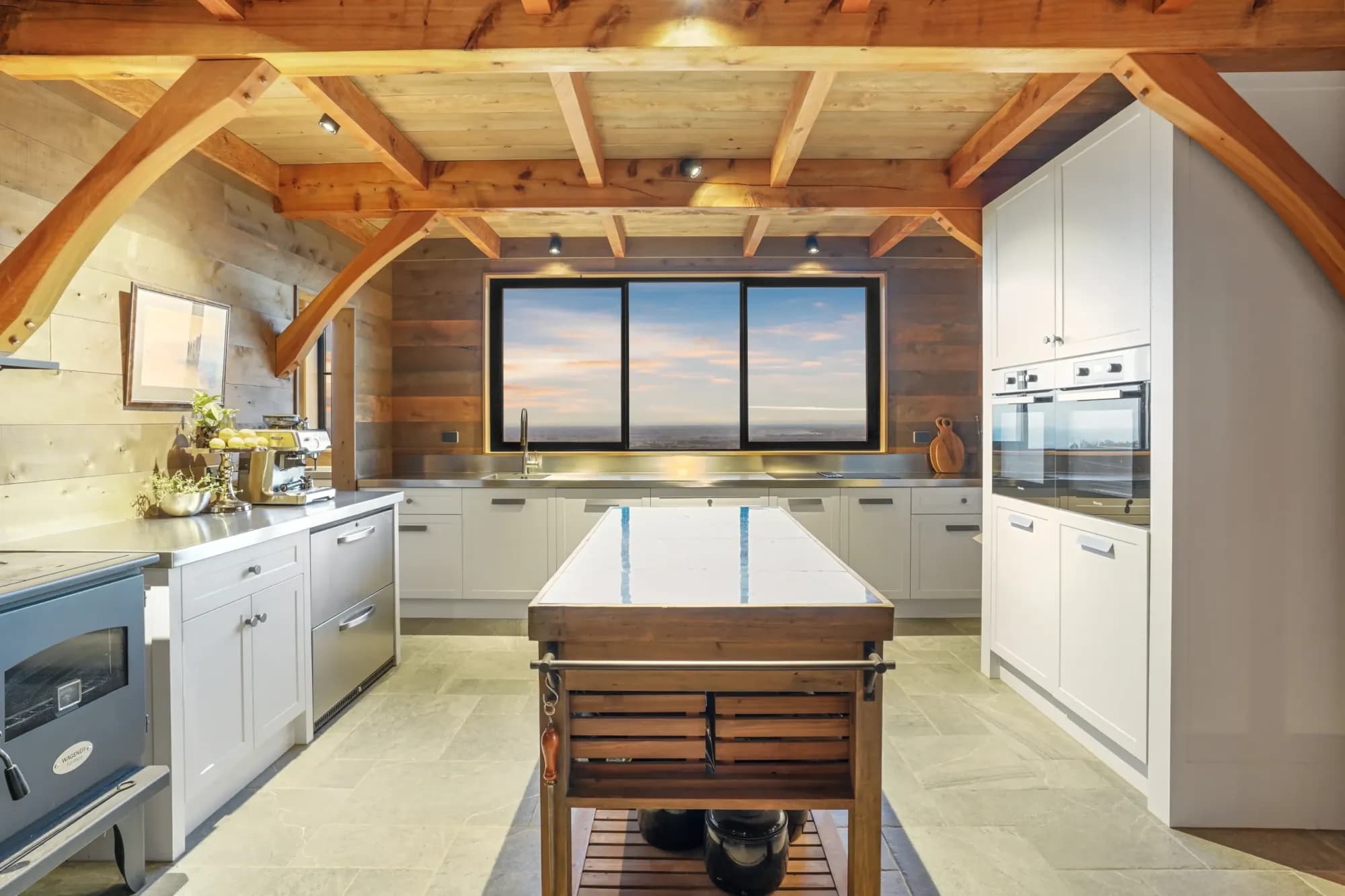 High end kitchen timberframe home NZ