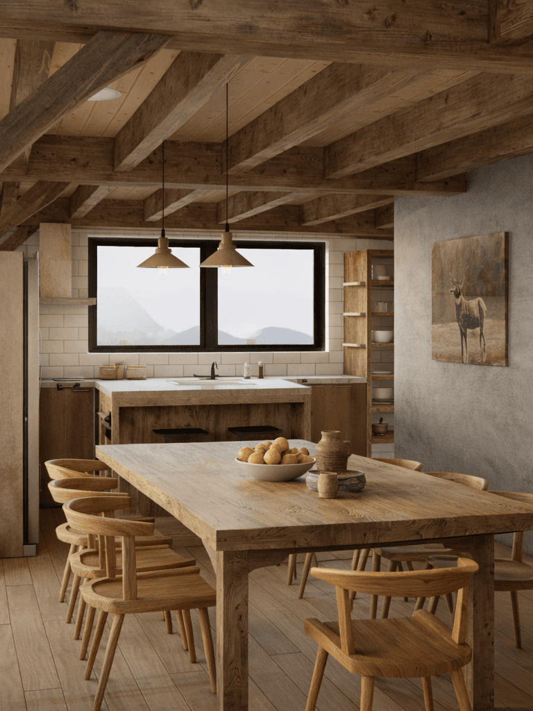 High-end rural retreat in New Zealand featuring a modern barn design and wabi sabi kitchen