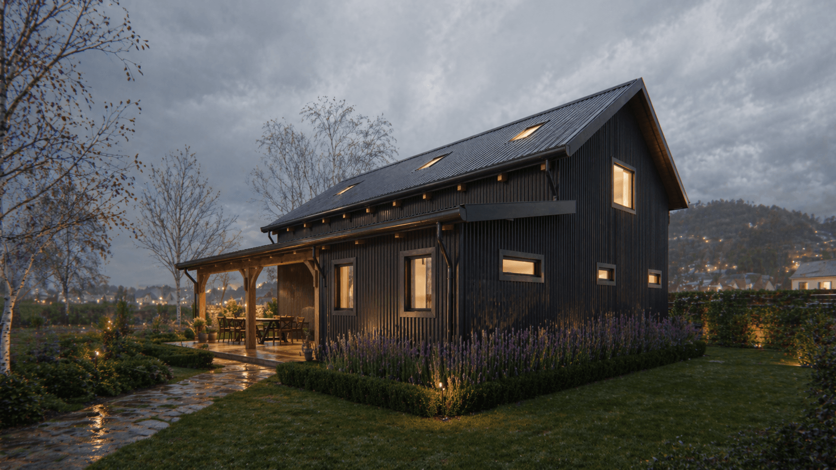 Luxury timber frame barn home with expansive 3m veranda and modern rural design