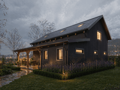 Luxury timber frame barn home with expansive 3m veranda and modern rural design