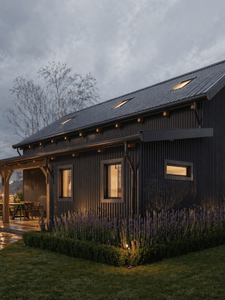 Luxury timber frame barn home with expansive 3m veranda and modern rural design