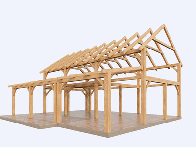 Architectural barn home for younger couples seeking spacious open-plan living - timber frame
